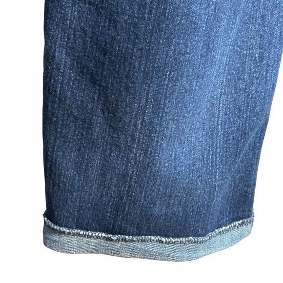 Cato Capri Blue Jean Cuffed Cropped Embellished Stretch Flap Pockets - Size 12 - Picture 7 of 13